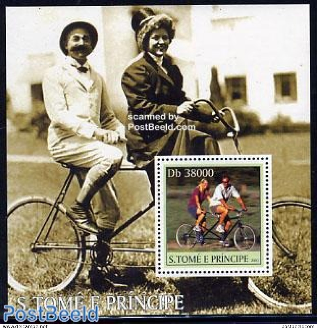 Sao Tome/Principe 2003 Tandem Cycle S/s, Mint NH, Sport - Cycling - Radsport