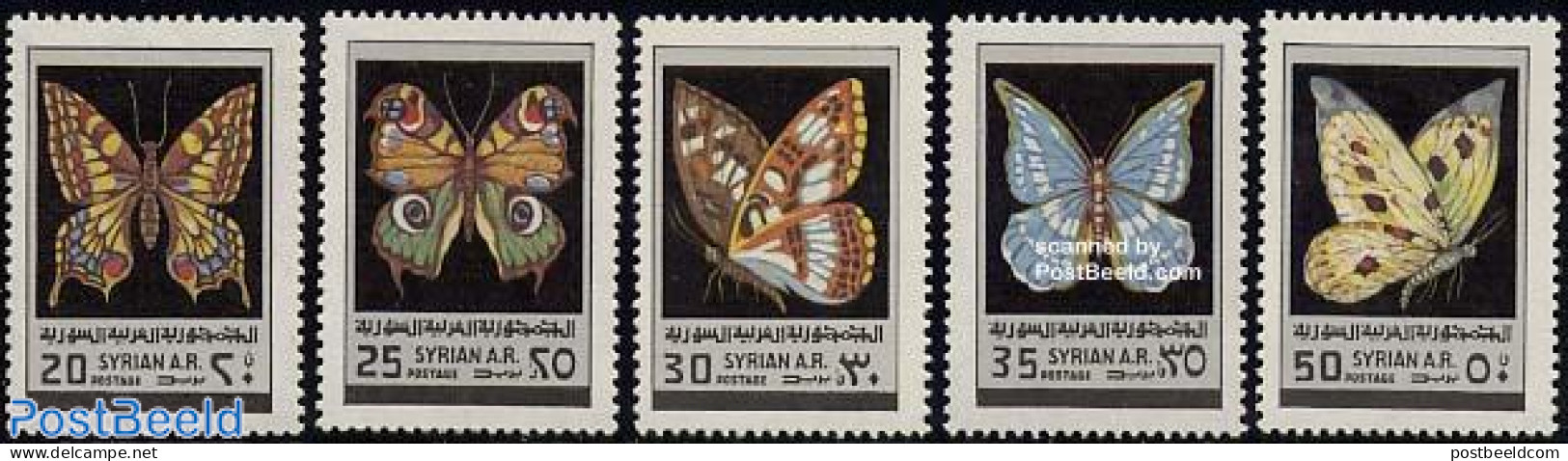 Syria 1979 Butterflies 5v, Mint NH, Nature - Butterflies - Syria