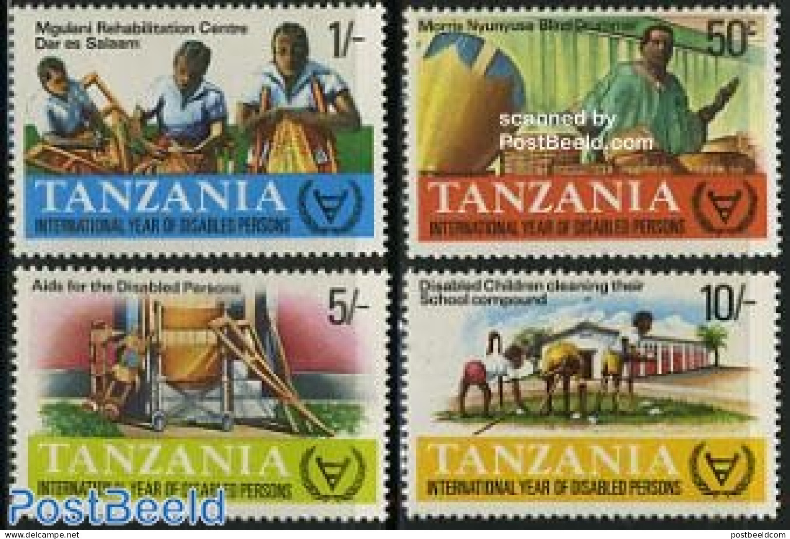 Tanzania 1981 International Year Of Disabled People 4v, Mint NH, Health - Performance Art - Disabled Persons - Int. Ye.. - Behinderungen
