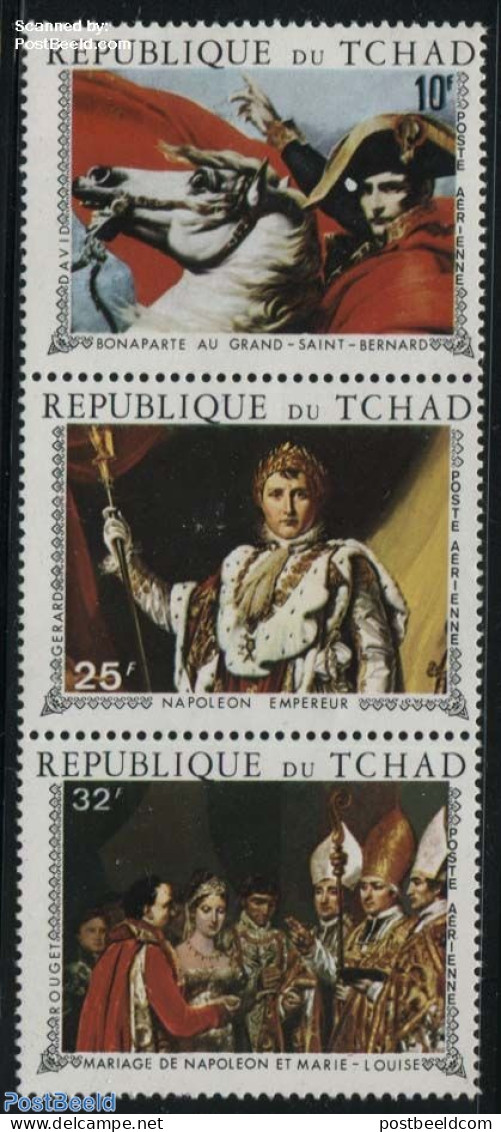 Chad 1970 Napoleon 3v, Mint NH, History - Nature - History - Napoleon - Horses - Autres & Non Classés