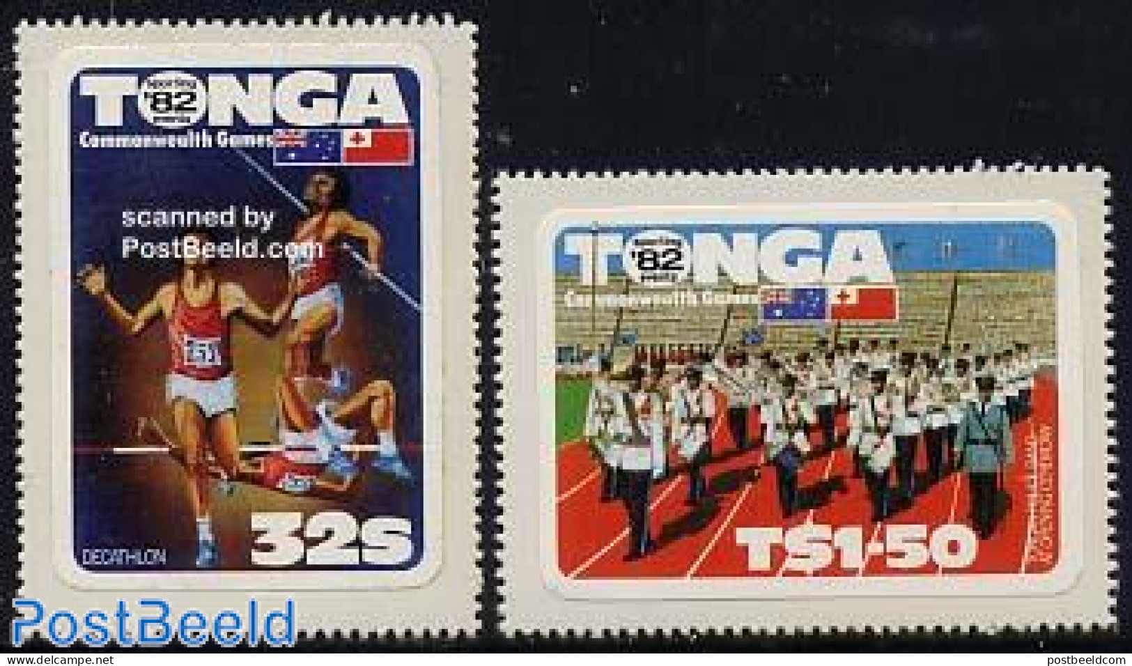 Tonga 1982 Commonwealth Games 2v, Mint NH, Sport - Athletics - Sport (other And Mixed) - Athlétisme