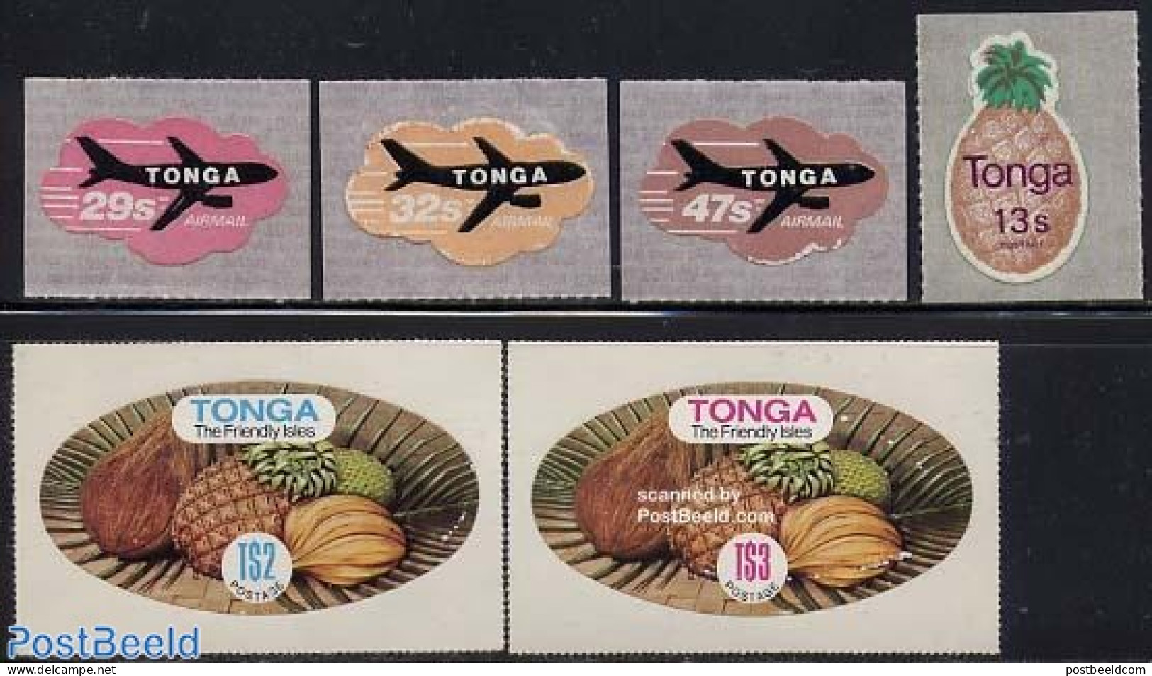 Tonga 1982 Definitives 6v, Mint NH, Nature - Transport - Fruit - Aircraft & Aviation - Fruit
