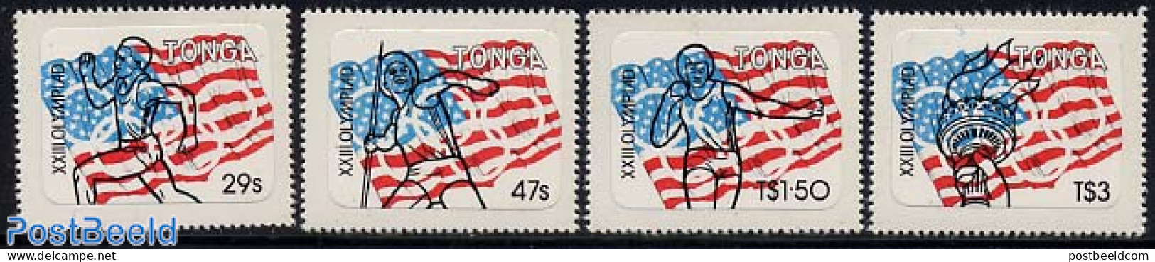 Tonga 1984 Olympic Games Los Angeles 4v, Mint NH, Sport - Athletics - Olympic Games - Atletica