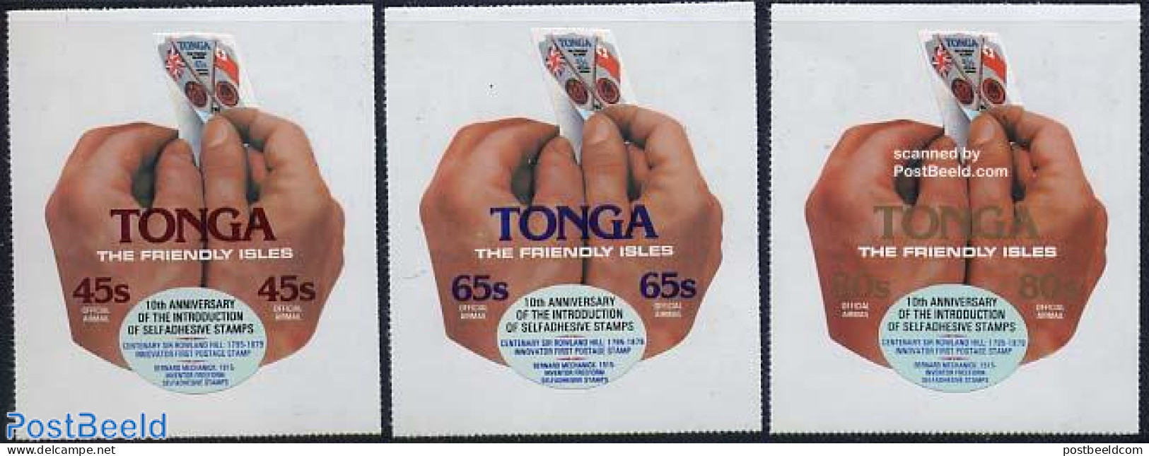 Tonga 1979 On Service, Sir Rowland Hill 3v, Mint NH, Sir Rowland Hill - Stamps On Stamps - Rowland Hill
