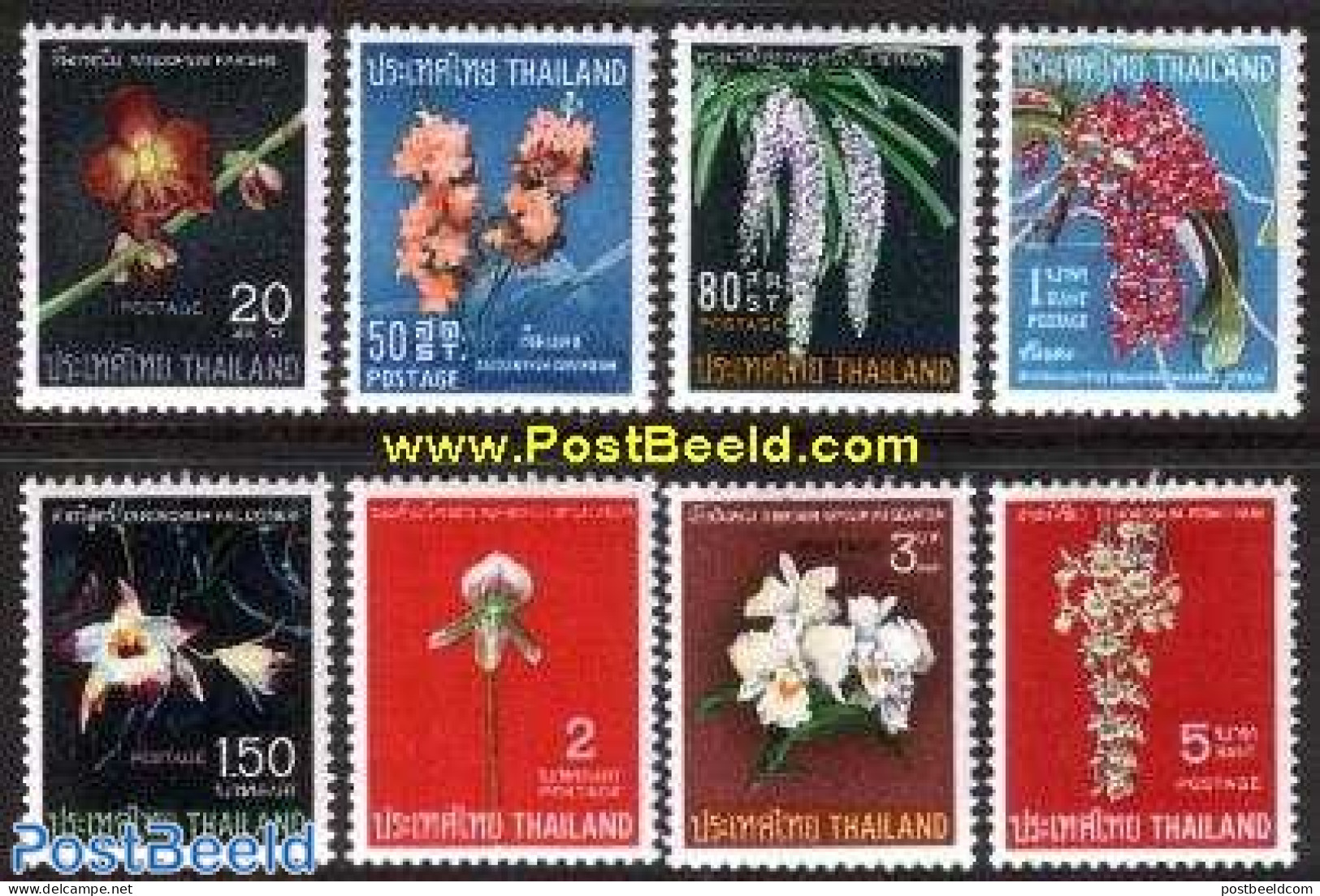 Thailand 1967 Orchids 8v, Mint NH, Nature - Flowers & Plants - Orchids - Thaïlande