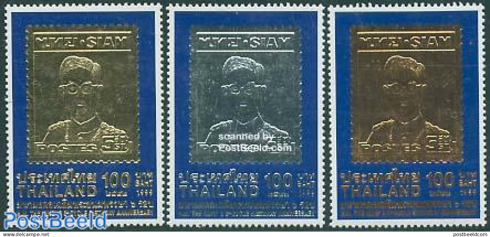Thailand 1999 King 72th Birthday 3v, Mint NH, History - Kings & Queens (Royalty) - Stamps On Stamps - Königshäuser, Adel