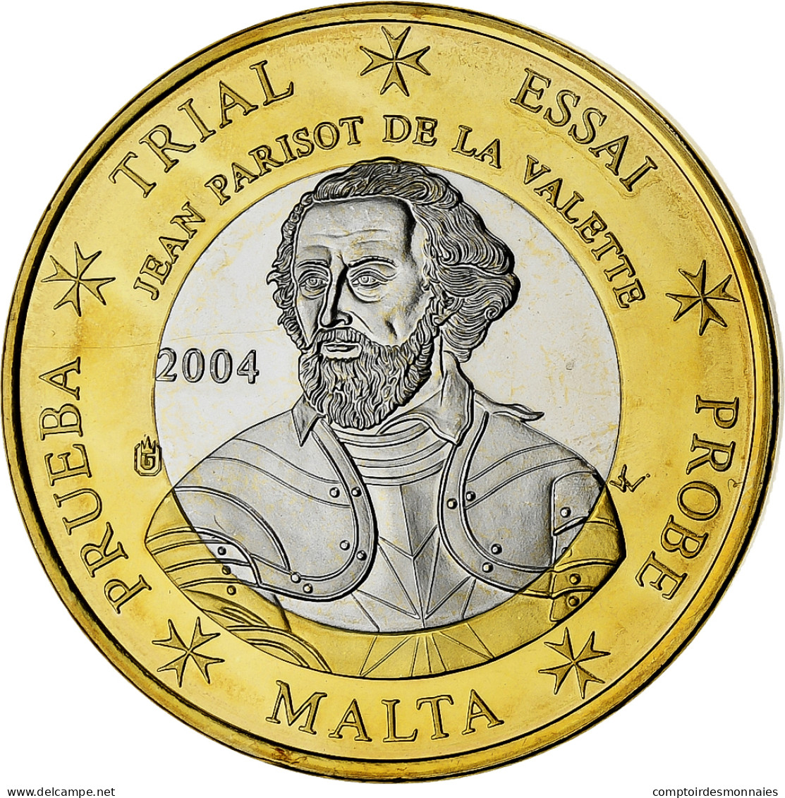 Malte, Euro, Fantasy Euro Patterns, Essai-Trial, 2004, Bimétallique, FDC - Prove Private