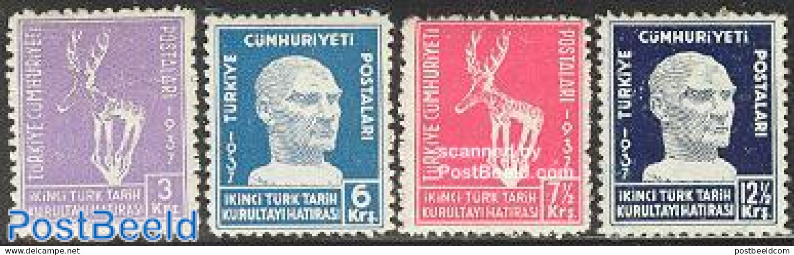 Türkiye 1937 Archeologic Congress 4v, Mint NH, History - Archaeology - Otros & Sin Clasificación