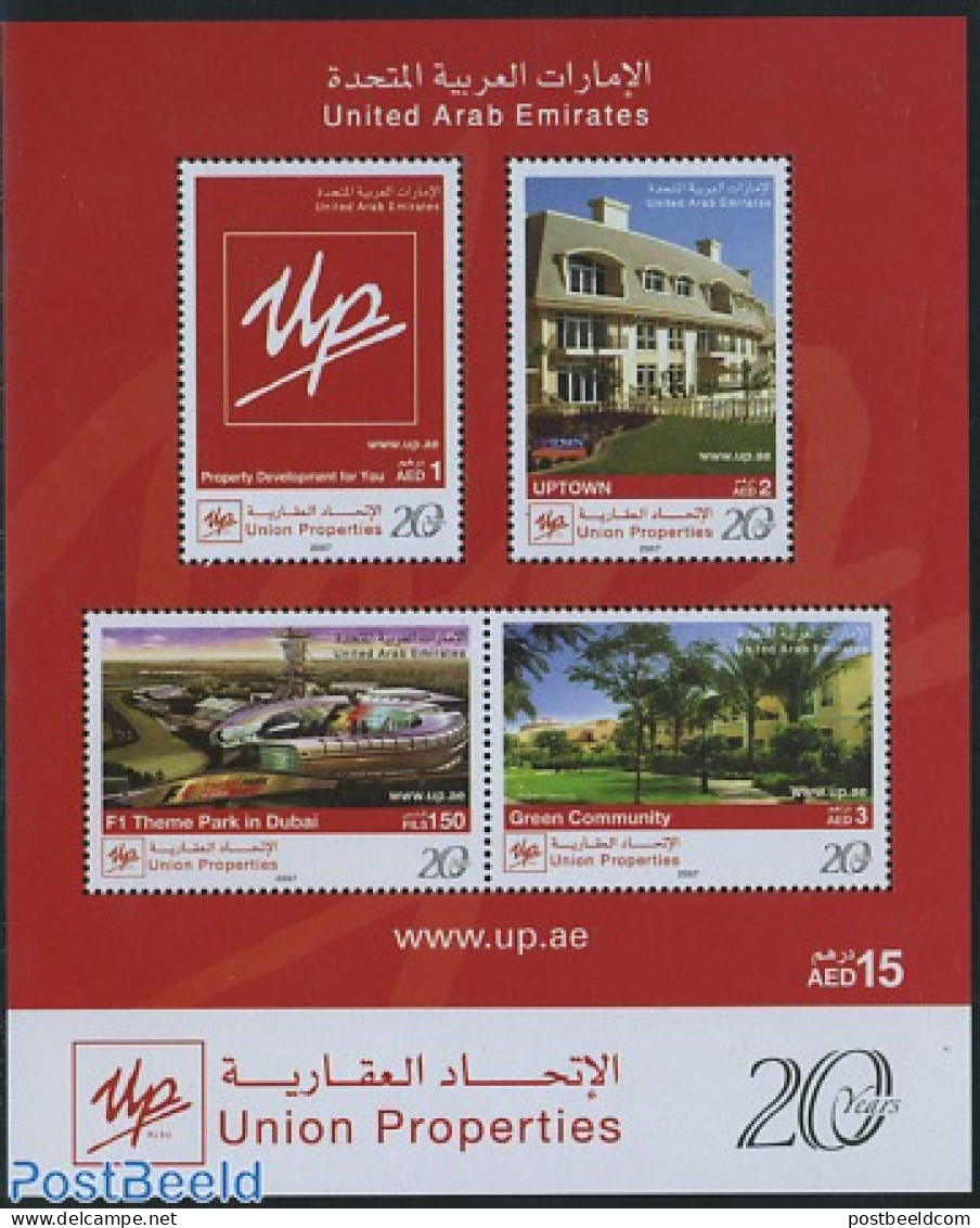 United Arab Emirates 2007 Union Properties S/s, Mint NH, Art - Architecture - Other & Unclassified