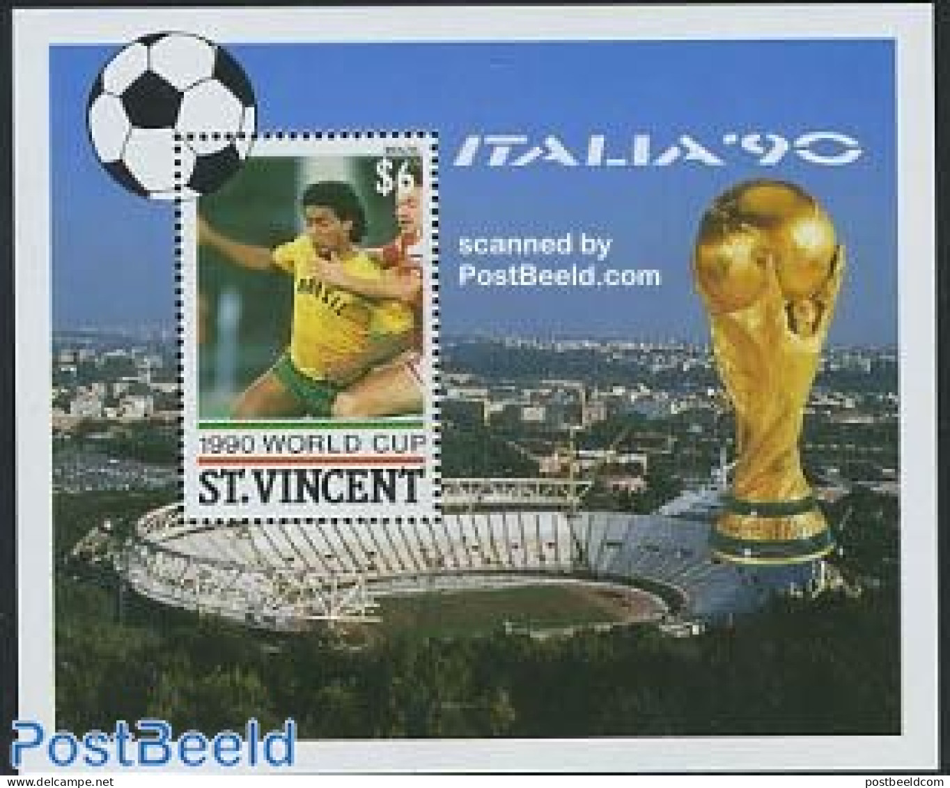Saint Vincent 1990 World Cup Football S/s, Mint NH, Sport - St.Vincent (1979-...)