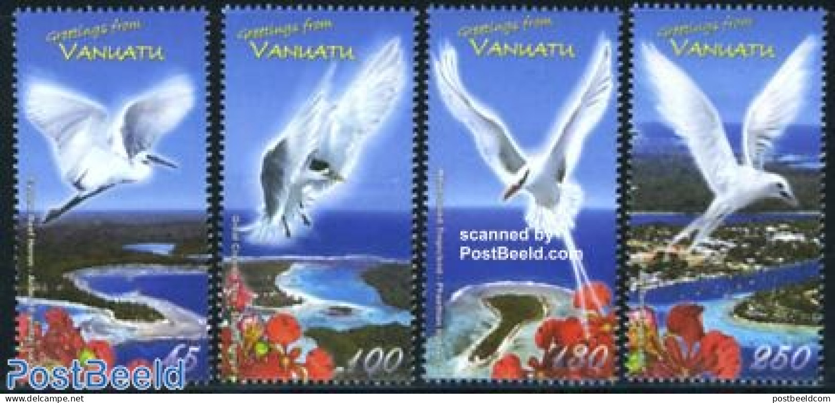 Vanuatu 2008 Birds 4v, Mint NH, Nature - Birds - Flowers & Plants - Vanuatu (1980-...)