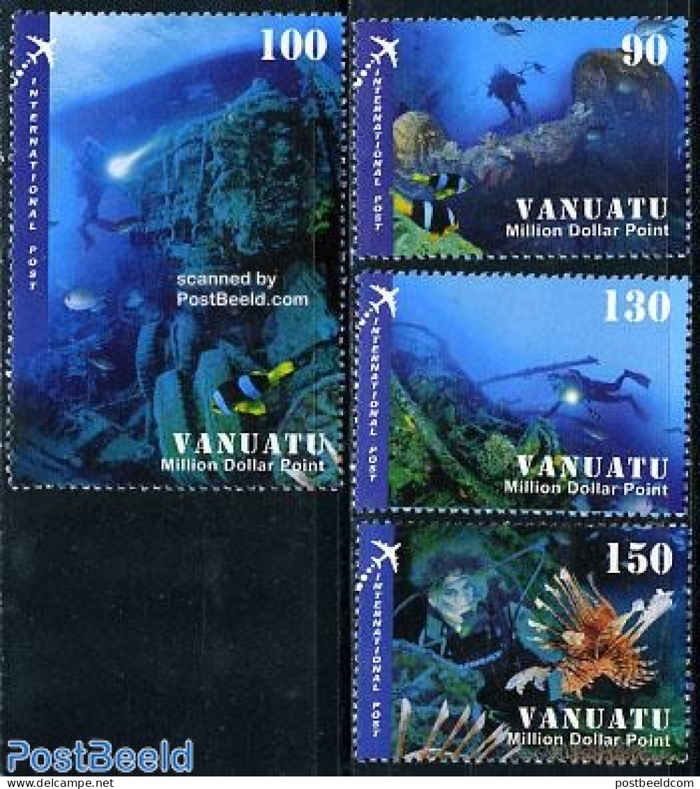 Vanuatu 2007 Million Dollar Point 4v, Mint NH, Nature - Sport - Fish - Diving - Poissons
