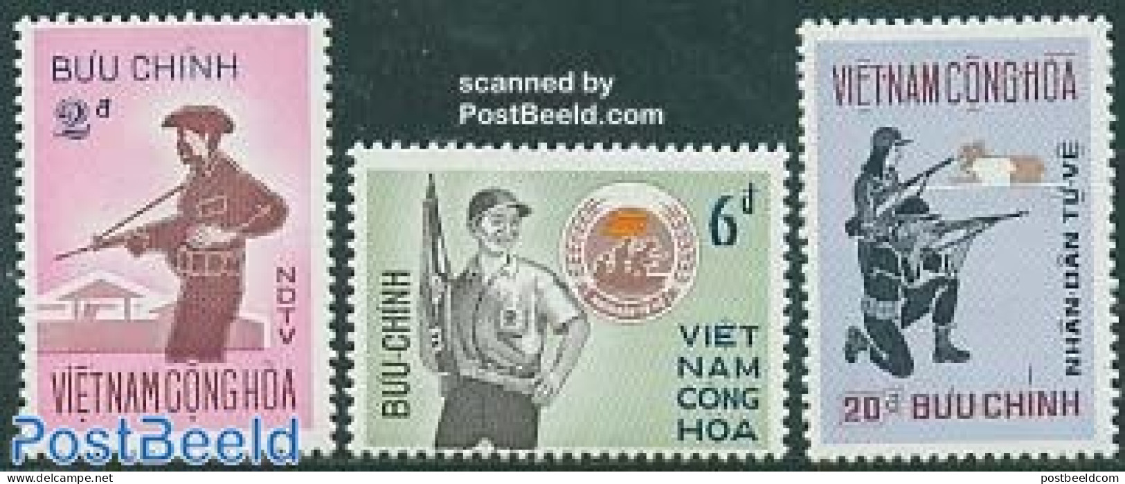 Vietnam, South 1972 Self Defense 3v, Mint NH, History - Militarism - Militaria