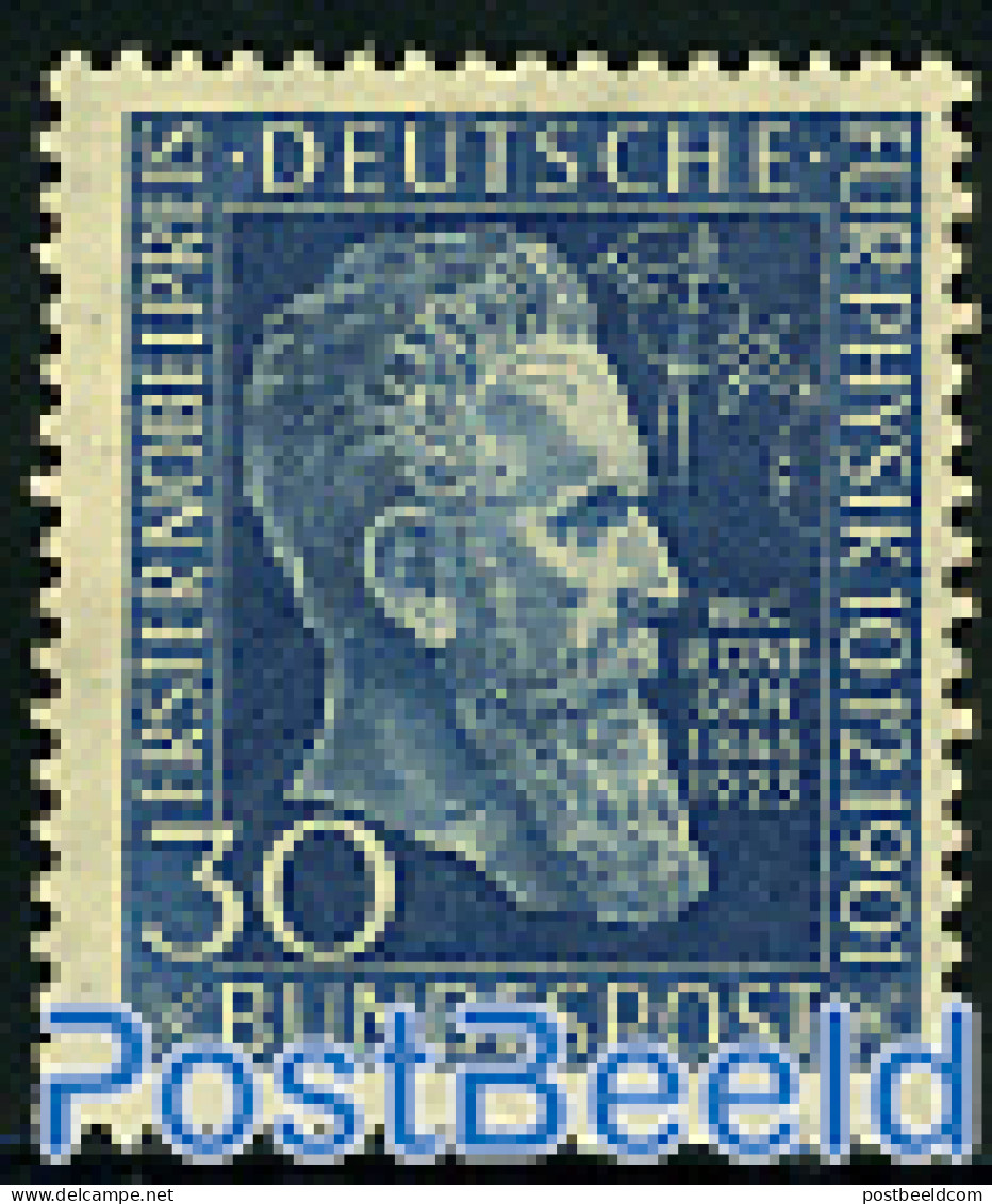 Germany, Federal Republic 1951 Wilhelm Rontgen 1v, Unused (hinged), Health - History - Science - Health - Nobel Prize .. - Nuovi