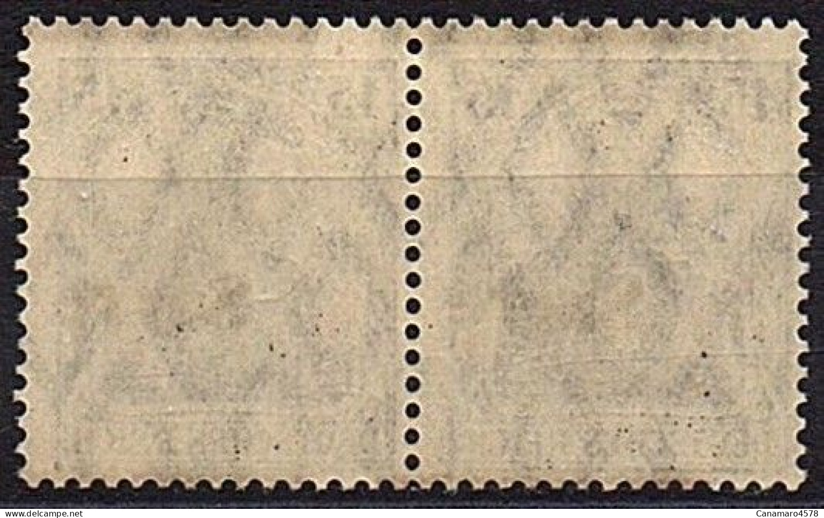 SARRE - 1920 - VARIETE - N° 7 I U ** , 15 Pf. (1er Tirage) , Paire Avec Surcharge Déplacée ( Barre à Cheval ) - Ungebraucht