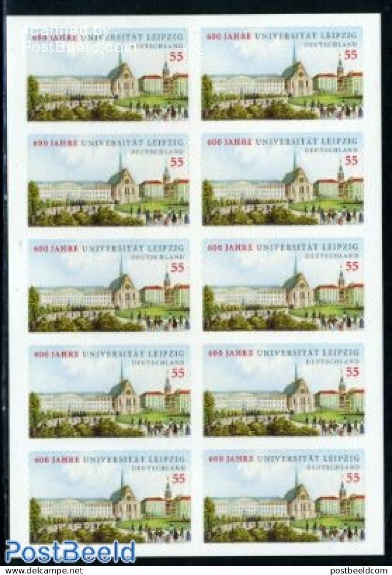 Germany, Federal Republic 2009 Leipzig University Foil Booklet, Mint NH, Science - Education - Stamp Booklets - Archit.. - Neufs