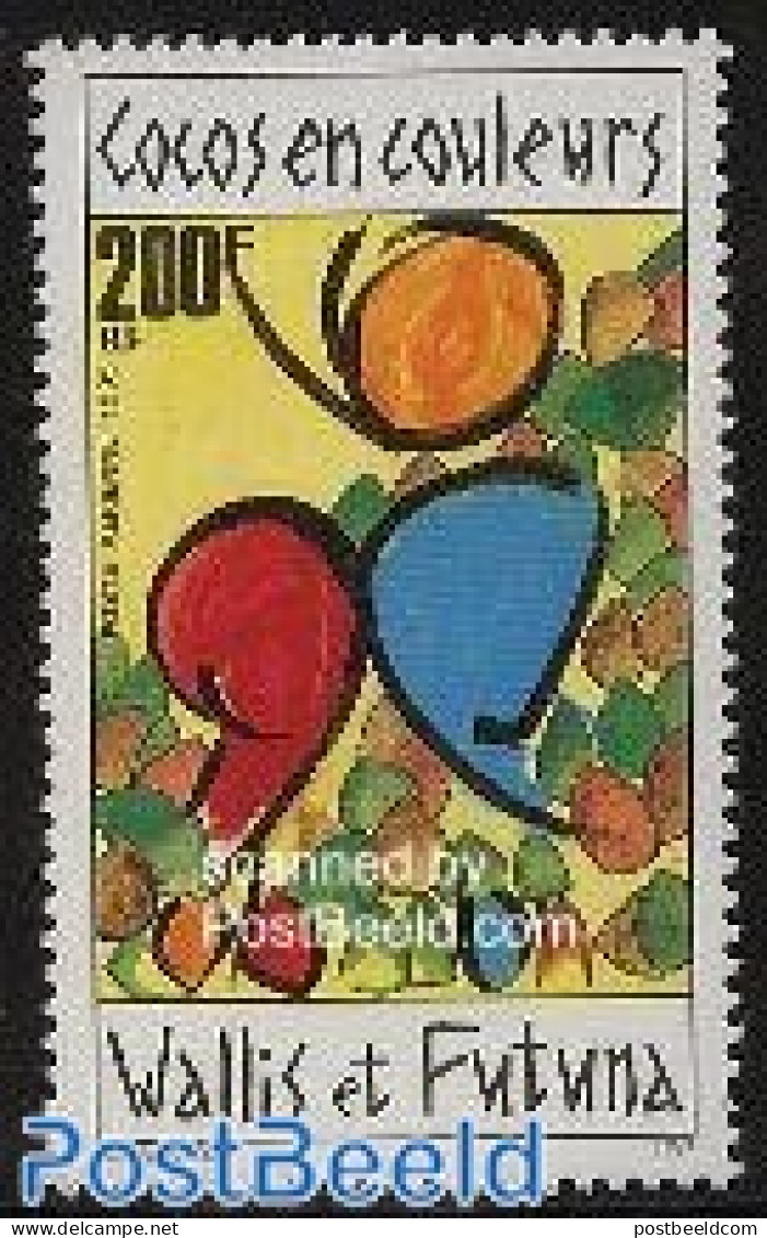 Wallis & Futuna 1995 Cocos Nuts 1v, Mint NH, Nature - Fruit - Art - Modern Art (1850-present) - Frutta