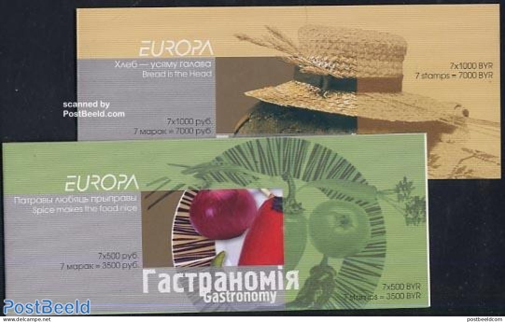 Belarus 2005 Europa, Gastronomy 2 Booklets, Mint NH, Health - History - Nature - Bread & Baking - Food & Drink - Europ.. - Alimentation