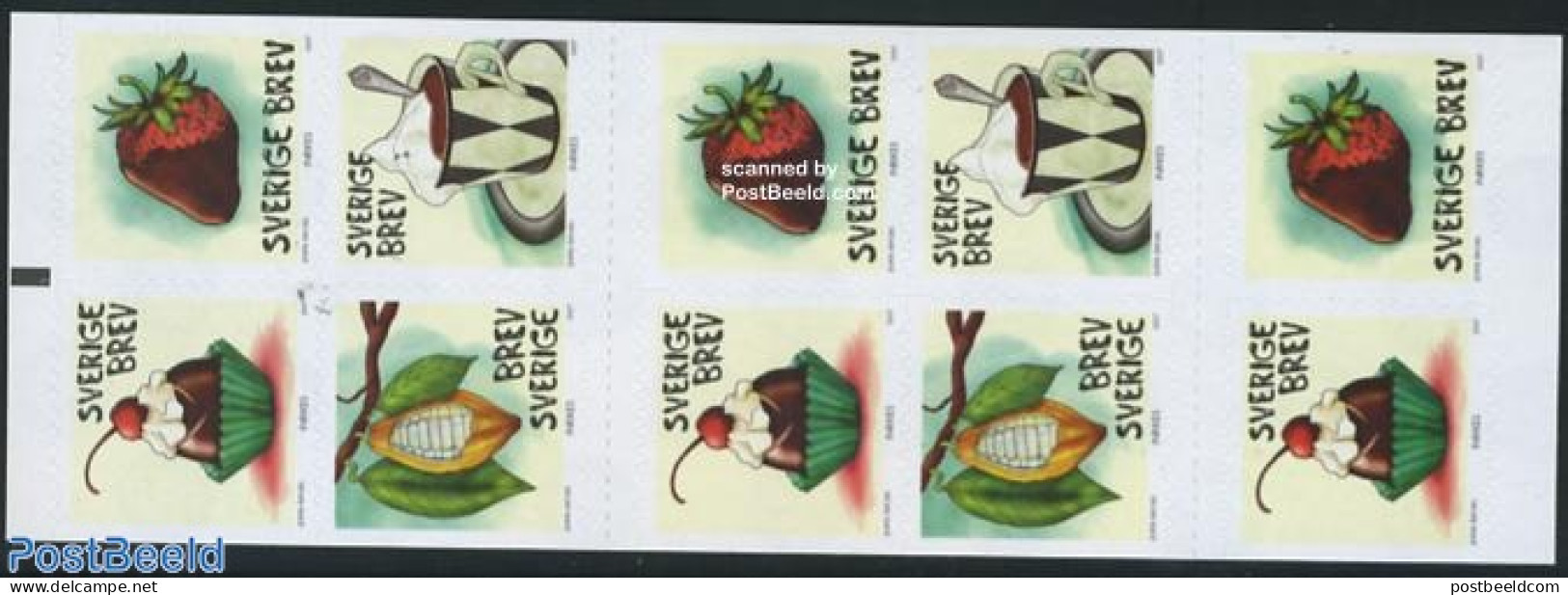 Sweden 2007 Chocolate Booklet (with 10 S-a Stamps), Mint NH, Health - Food & Drink - Stamp Booklets - Ongebruikt