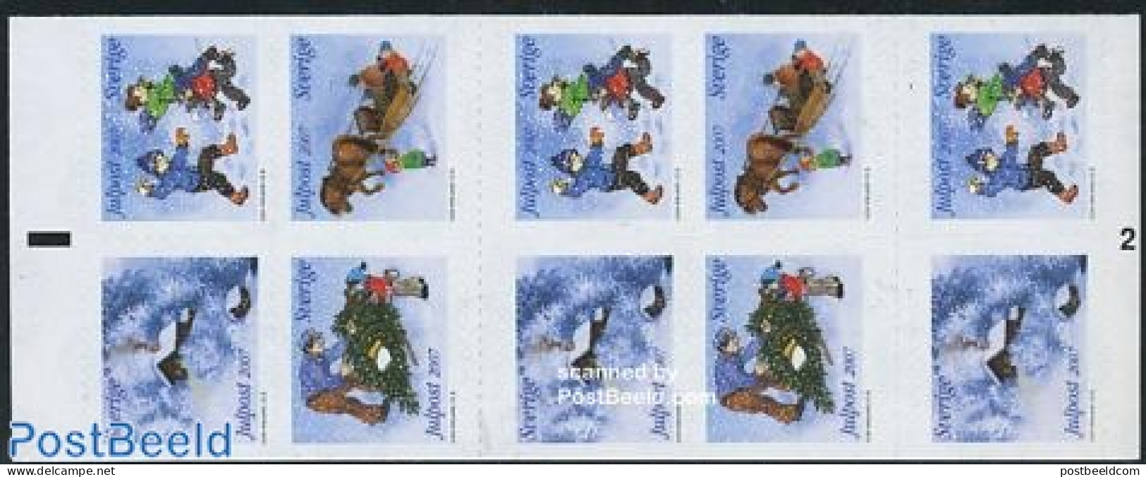 Sweden 2007 Christmas Foil Booklet S-a, Mint NH, Nature - Religion - Horses - Christmas - Stamp Booklets - Unused Stamps