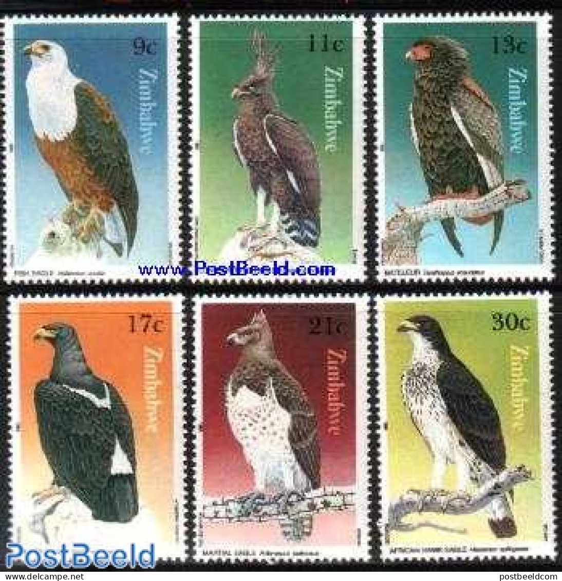 Zimbabwe 1984 Eagles 6v, Mint NH, Nature - Birds - Birds Of Prey - Zimbabwe (1980-...)