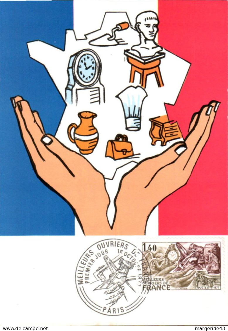 CARTE MAXIMUM 1977 MEILLEURS OUVRIERS DE FRANCE - 1970-1979