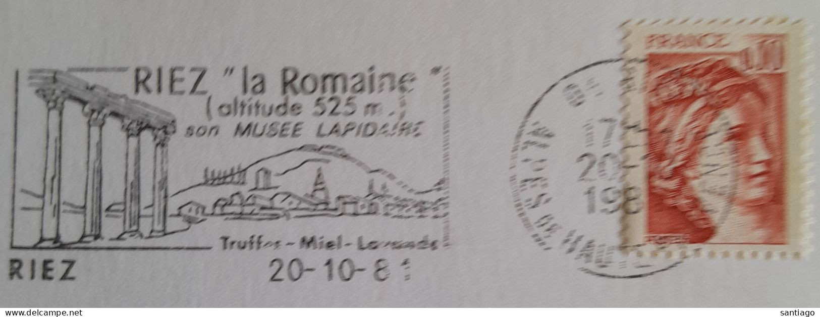 France / Frankrijk : Flamme De RIEZ  "La Romaine "  Truffes Miel Lavande - Unused Stamps