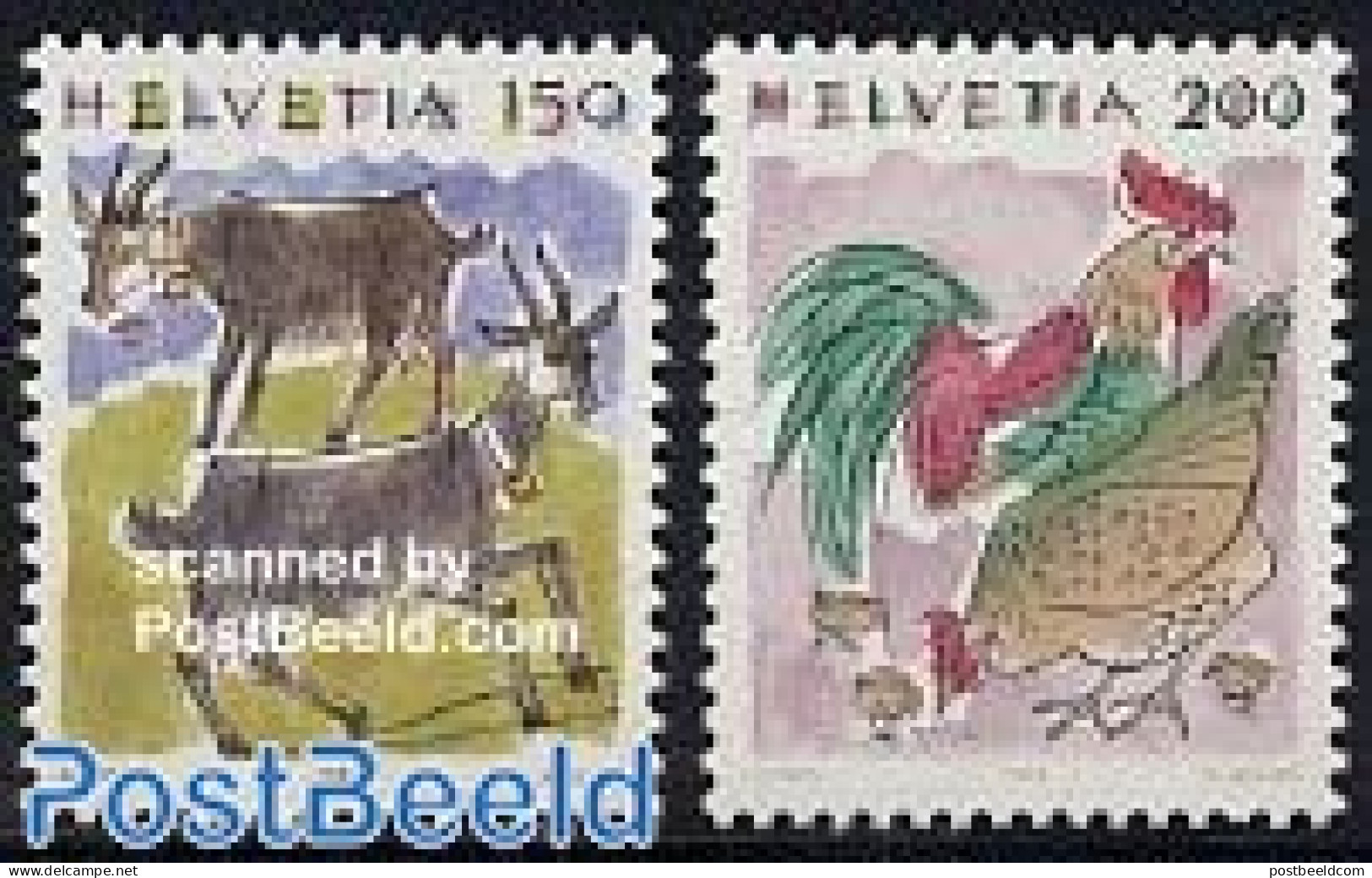 Switzerland 1994 Definitives, Animals 2v, Mint NH, Nature - Animals (others & Mixed) - Birds - Cattle - Poultry - Unused Stamps