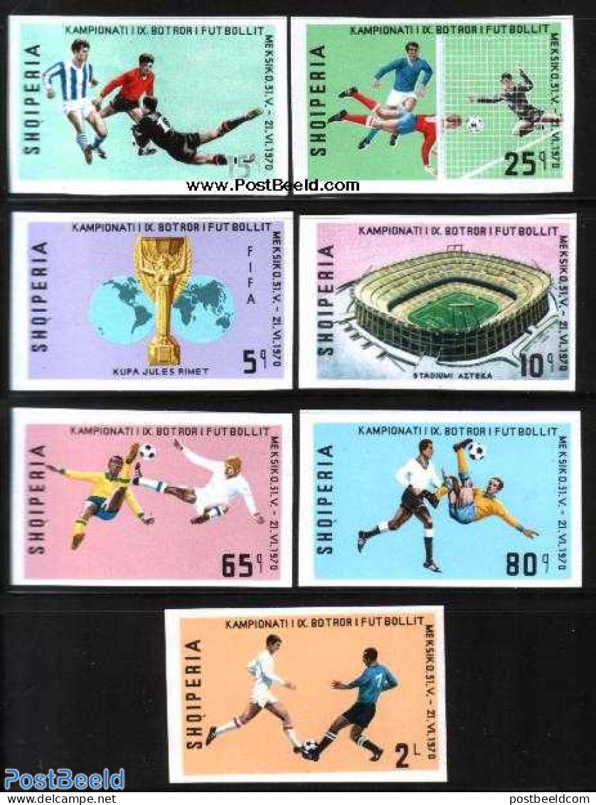 Albania 1970 Worldcup Football Mexico 7v Imperforated, Mint NH, Sport - Football - Albanien
