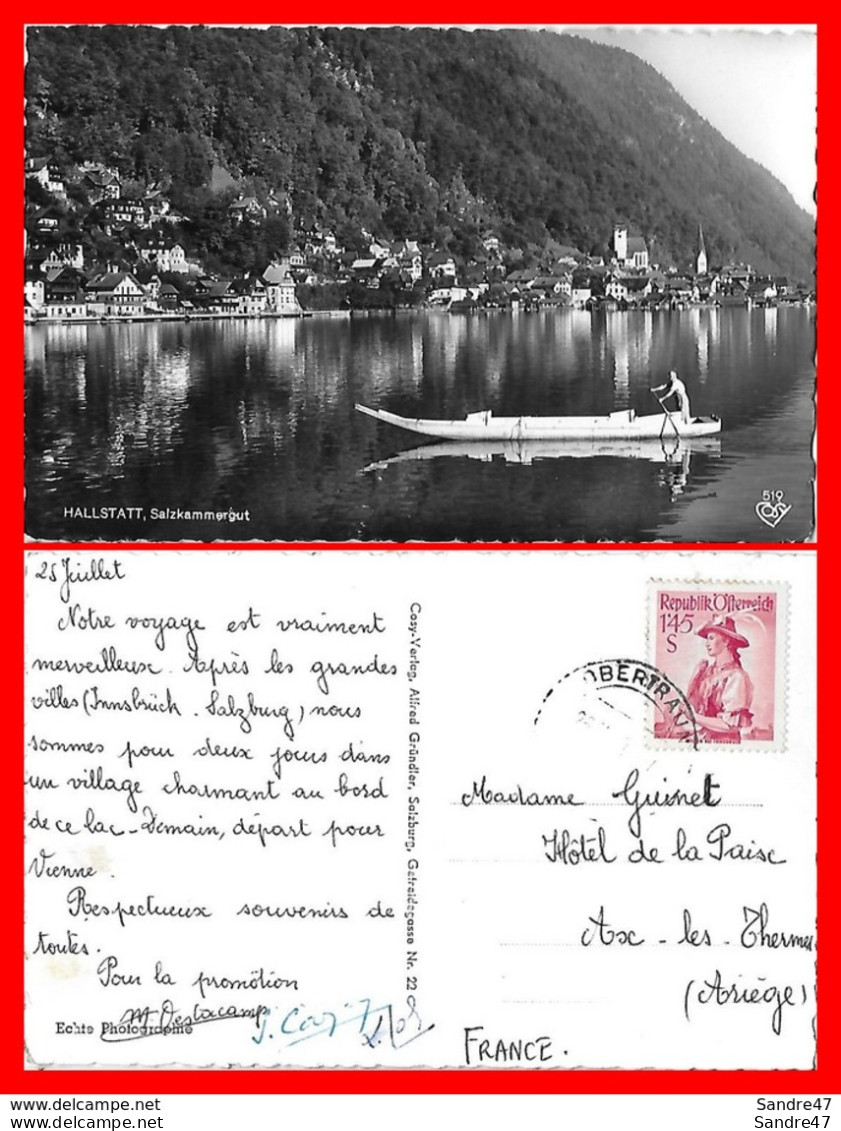 CPSM/pf HALLSTATT (Autriche)  Salzkammergut, Animé, Barque..*8905 - Hallstatt