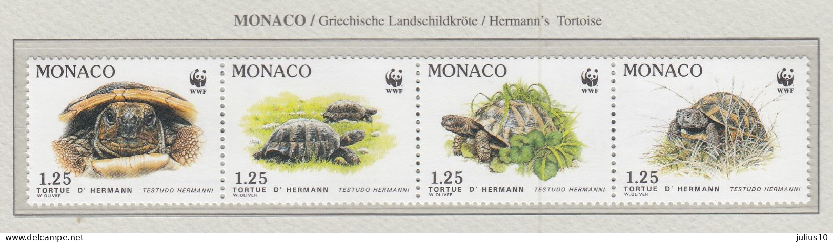 MONACO 1991 WWF Turtles Mi 2046-2049 MNH(**) Fauna 802 - Turtles