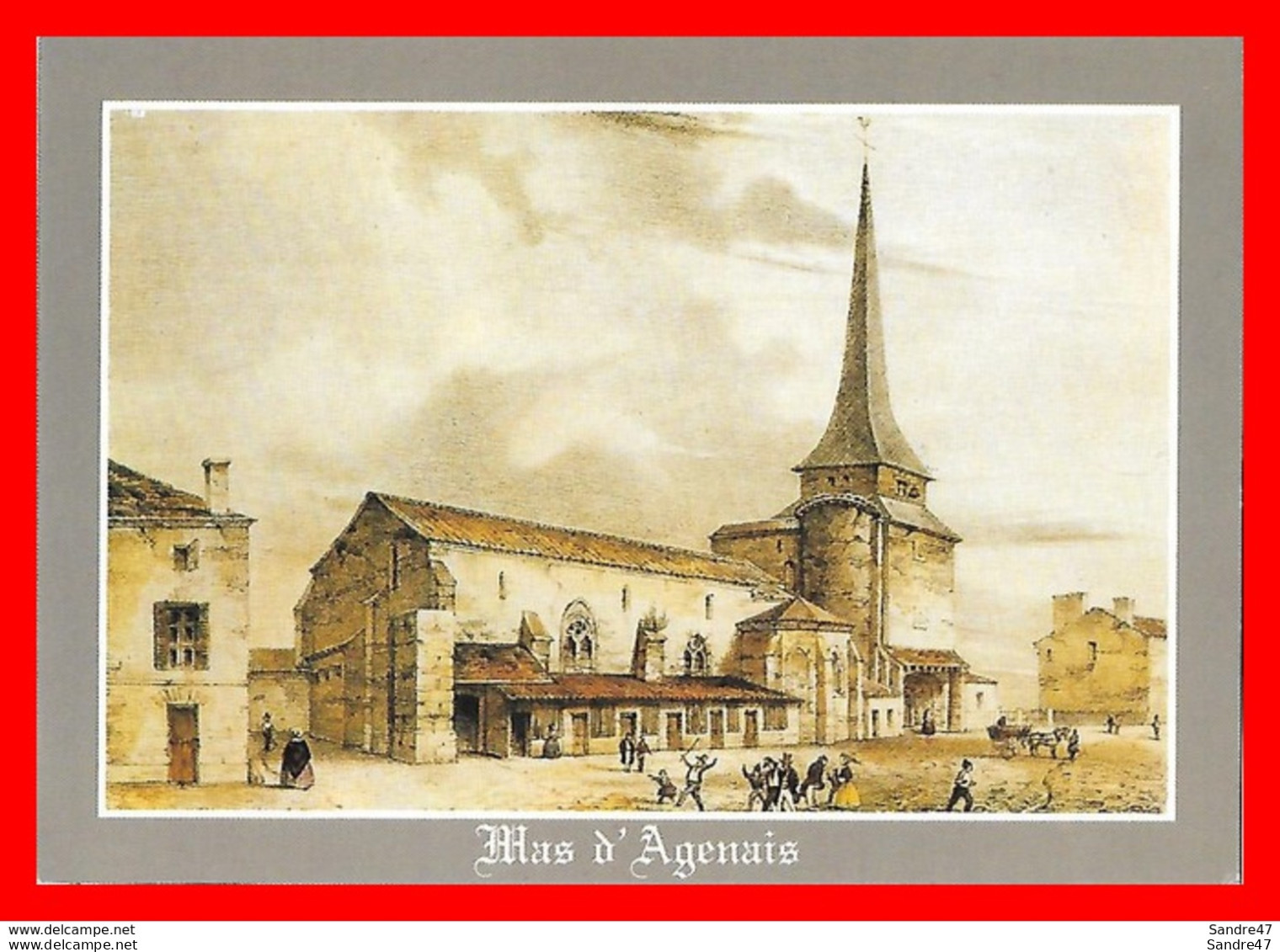 2 CPSM/gf (47) MAS D'AGENAIS.  Eglise Romane Saint-Vincent, Estampe Ancienne /  Christ De Rembrandt 1631..H408 - Autres & Non Classés