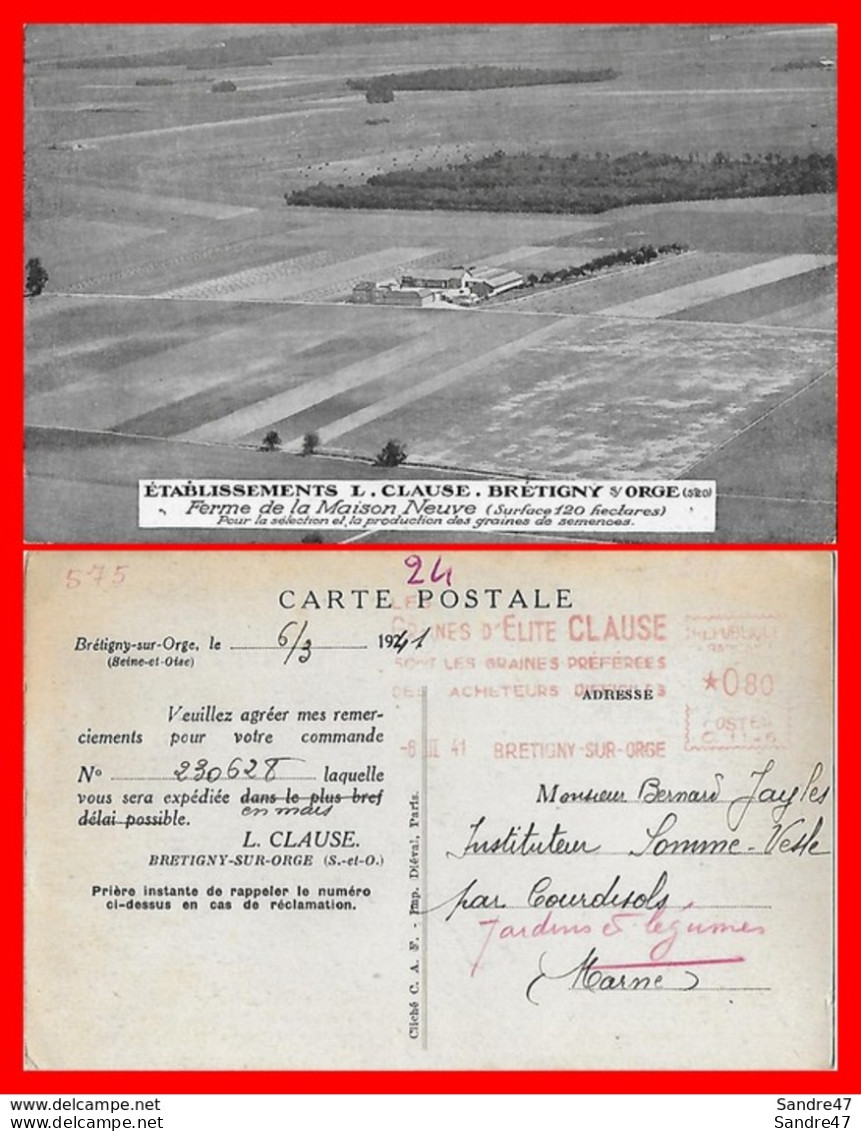 CPA (91) BRETIGNY Sur ORGE.  Etablissement L. Clause, Ferme De La Maison Neuve Pour Les Graines De Semence...H401 - Bretigny Sur Orge