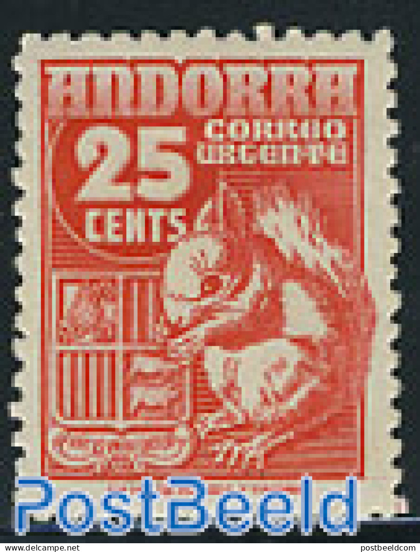 Andorra, Spanish Post 1949 Express Mail, Squirrel 1v, Unused (hinged), History - Nature - Coat Of Arms - Animals (othe.. - Ongebruikt