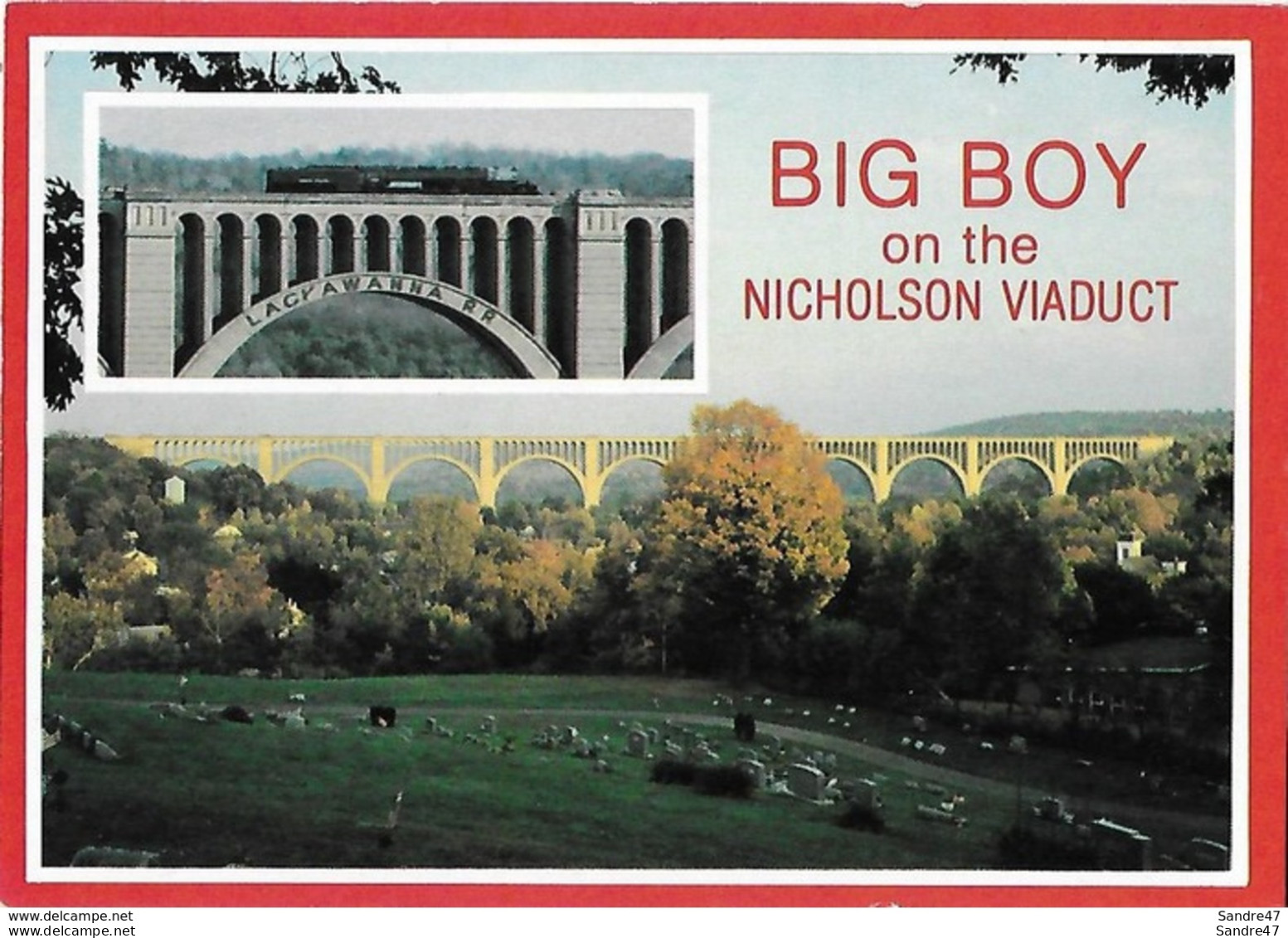 CPSM/gf NICHOLSON (Etats-Unis)  Big Boy Train Sur Le Viaduc De Nicholson..*8927 - Altri & Non Classificati