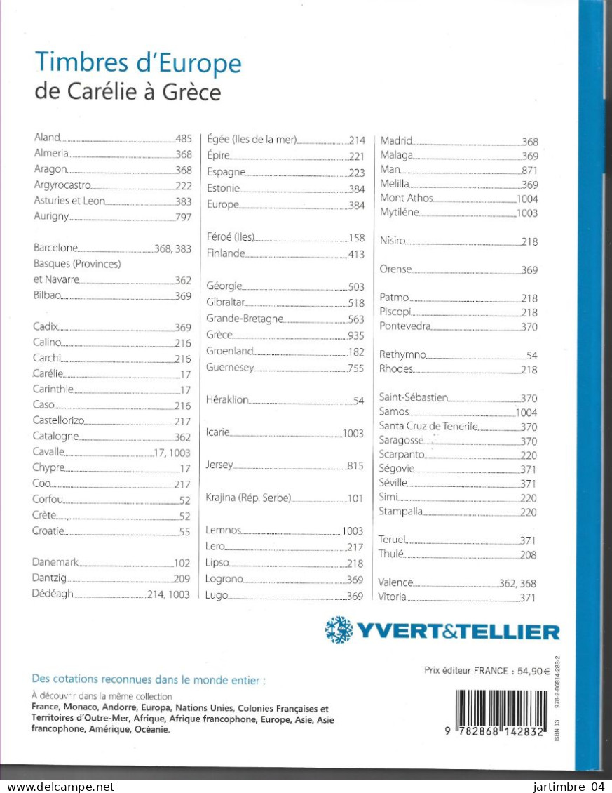 2019 CATALOGUE Yvert Et Tellier Europe Carélie à Grèce ,  Port France : 10.15 - Sonstige & Ohne Zuordnung