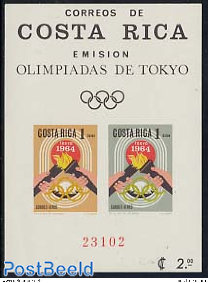 Costa Rica 1964 Olympic Games S/s Imperforated, Mint NH, Sport - Olympic Games - Costa Rica