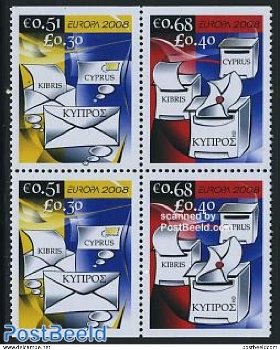 Cyprus 2008 Europa, Letters 4v From Booklet, Mint NH, History - Europa (cept) - Post - Ungebraucht