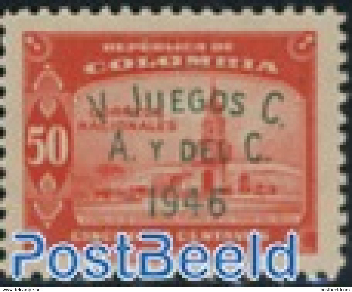 Colombia 1946 V Juegos C. 1v, Green Overprint, Mint NH, Sport - Sport (other And Mixed) - Colombia
