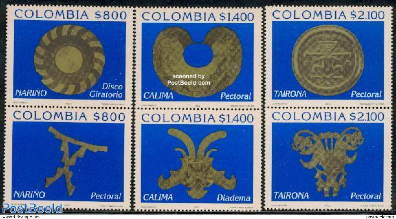 Colombia 2002 Pre Columbian Art 3x2v [:], Mint NH, History - Archaeology - Art - Art & Antique Objects - Archäologie