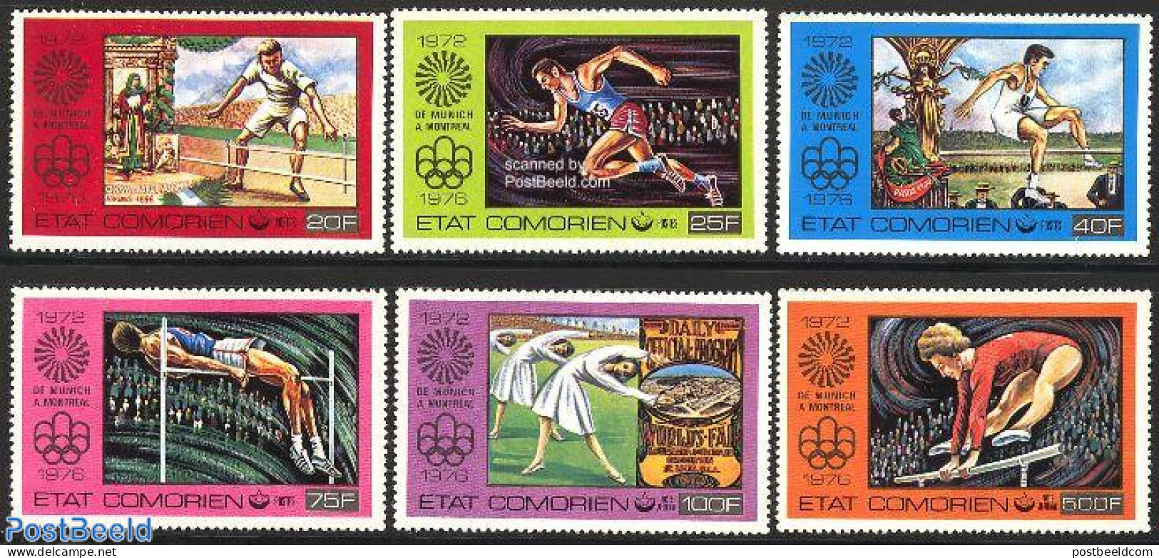 Comoros 1976 Olympic Games Montreal 6v, Mint NH, Sport - Athletics - Gymnastics - Olympic Games - Leichtathletik