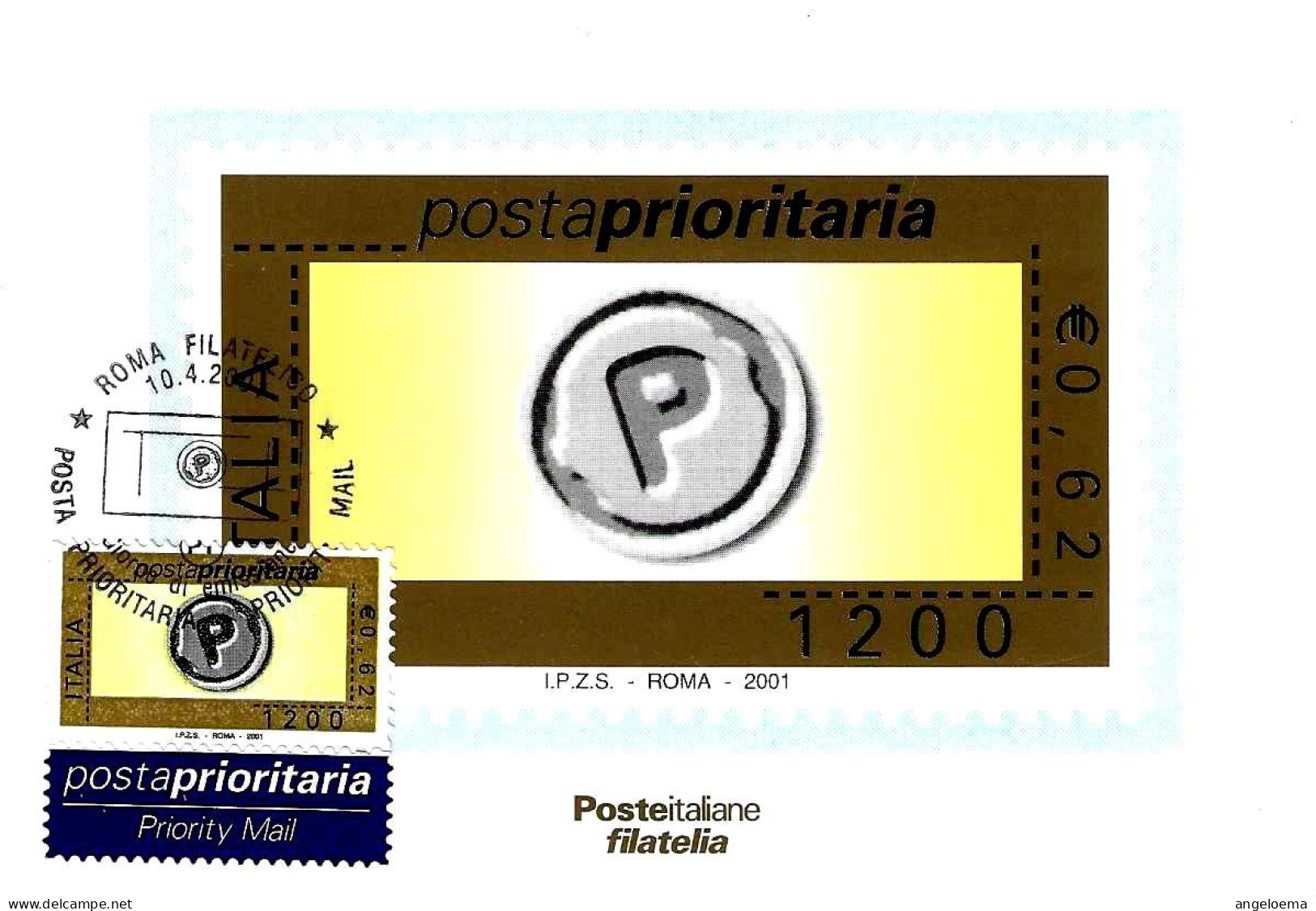 ITALIA ITALY - 2000 ROMA Posta Prioritaria Annullo Fdc Su Cartolina PT - 771 - Philatelic Exhibitions