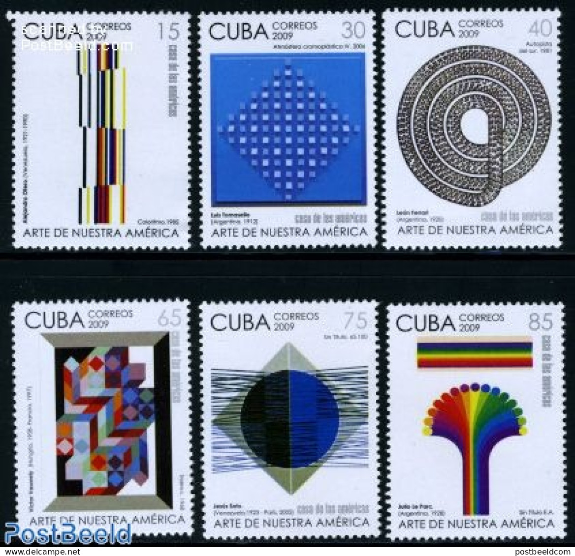 Cuba 2009 Art In America 6v, Mint NH, Art - Modern Art (1850-present) - Paintings - Ungebraucht