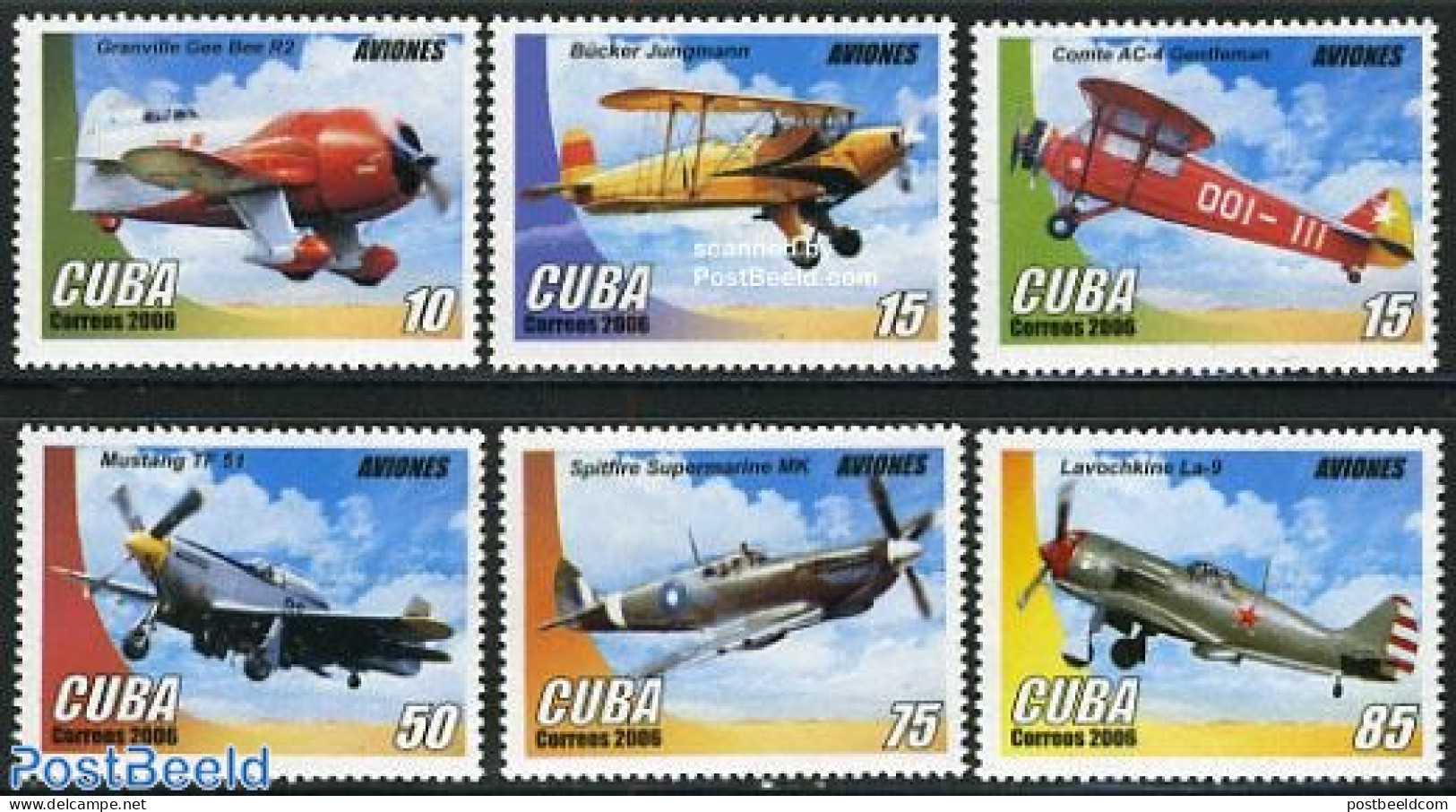 Cuba 2006 Airplanes 6v, Mint NH, Transport - Aircraft & Aviation - Ungebraucht
