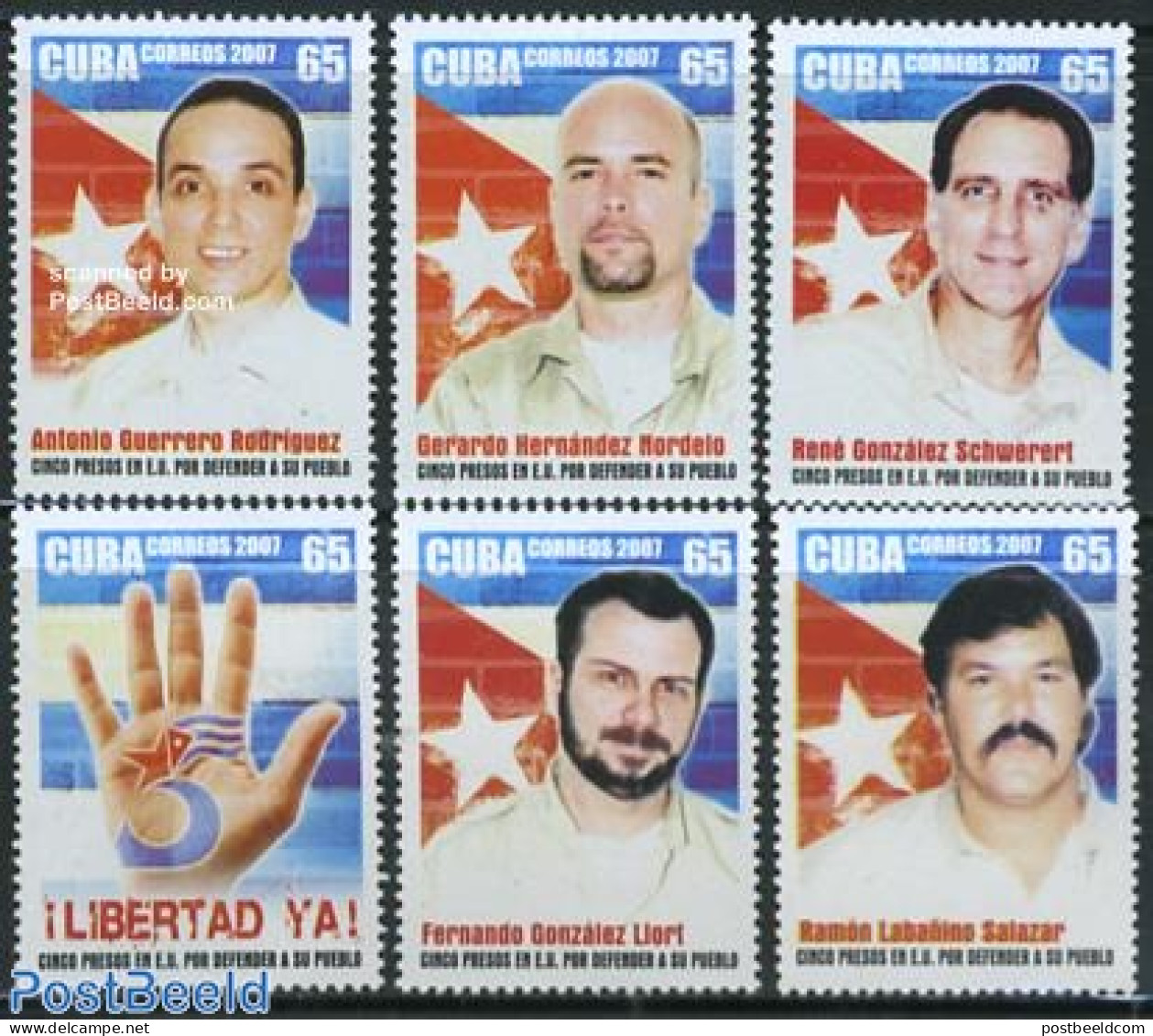 Cuba 2007 Prisoners In USA 6v, Mint NH - Neufs