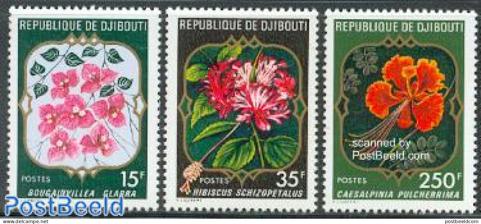 Djibouti 1978 Flowers 3v, Mint NH, Nature - Flowers & Plants - Gibuti (1977-...)
