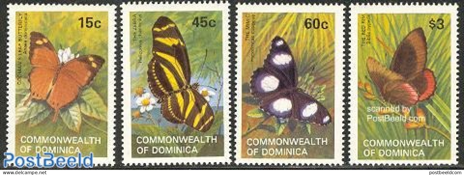Dominica 1982 Butterflies 4v, Mint NH, Nature - Butterflies - República Dominicana