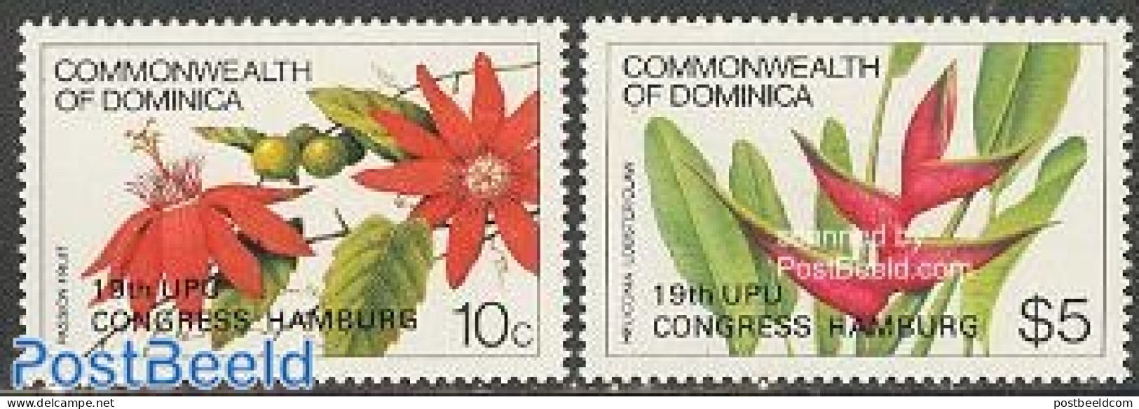 Dominica 1984 UPU Congress 2v, Mint NH, Nature - Flowers & Plants - U.P.U. - U.P.U.