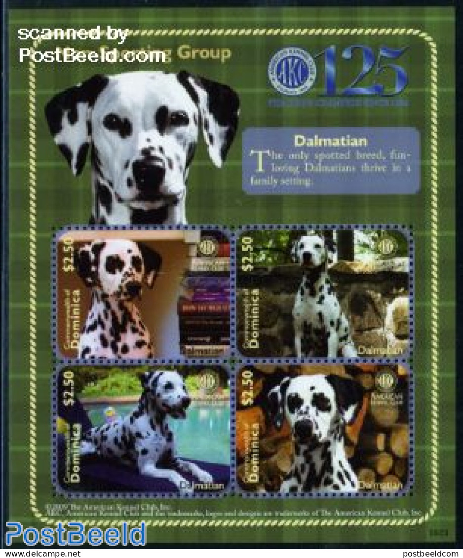 Dominica 2009 Dalmatian Dog 4v M/s, Mint NH, Nature - Dogs - Dominicaanse Republiek