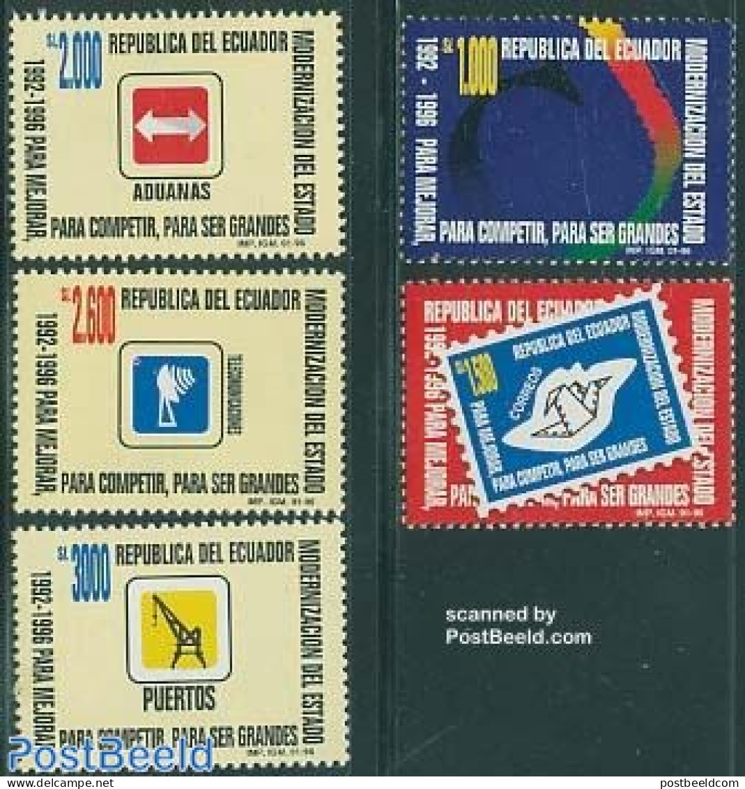 Ecuador 1996 CANAM 5v, Mint NH - Ecuador